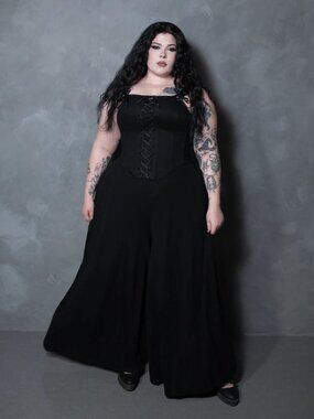 La Femme En Noir Black Widow Palazzo Pants
